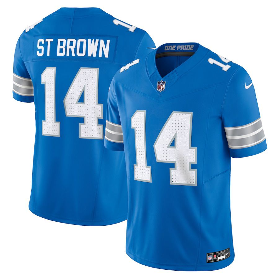 Custom Men Detroit Lions Blue Three generations 2024 Nike Vapor F.U.S.E. Limited NFL Jersey (1)